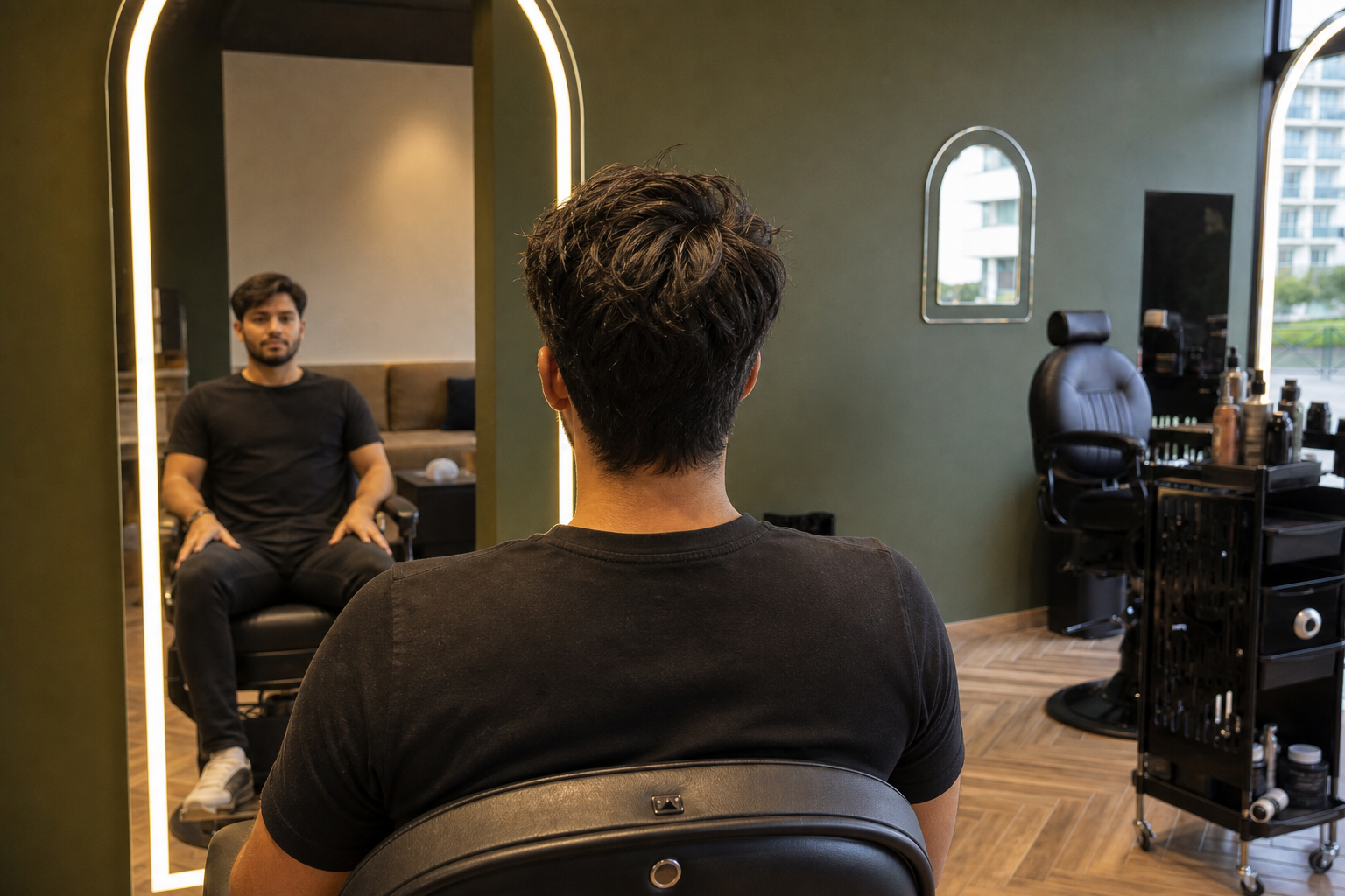 Avant : coupe classique chez Rituel Barber